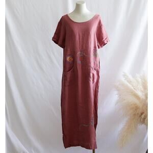 Isabel LA BY SHAWN vintage Linen shirt dress size S